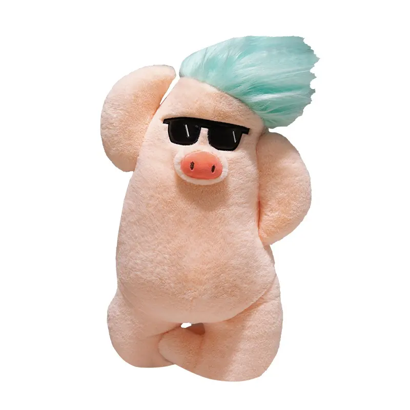 नई डिजाइन कस्टम कावई भरवां पशु खिलौने अजीब सुअर बालों के साथ आलीशान गुड़िया अजीब तकिया
