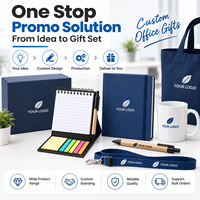 Bloc-notes pliable pour bureau debout avec notes adhésives et stylo, 5 marque-pages colorés, logo personnalisé, pour étude et bureau