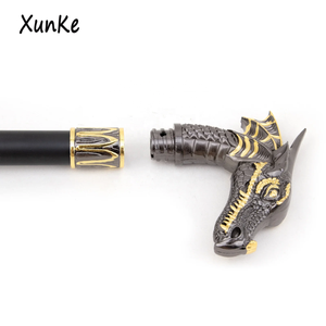 Canne de marche élégante en métal Pterosaure Or Noir, style vintage pour gentleman, accessoire de mariage et de <span class=keywords><strong>film</strong></span> - Product Image 6