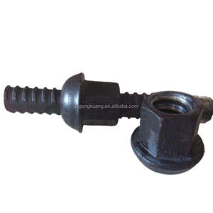 Barra deformada de pernos de techo de 18mm con tuercas de cúpula y placa de acero utilizada para minería y túneles - Product Image 1