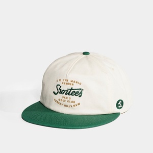 Casquettes en sergé de coton personnalisées 5 panneaux bicolores non structurées avec logo brodé Snapback - Product Image 2