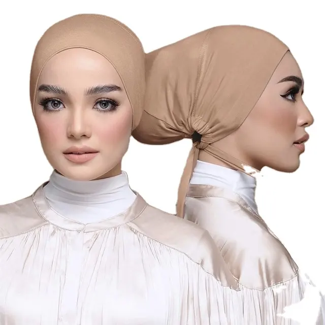 قبعة حجاب إسلامية قابلة للتمدد متوفرة بـ 16 لونًا قبعة حجاب داخلية قطنية