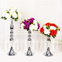 Vases Bougeoir Pilier de Table en Plomb pour Décorations de Fête de Mariage, Présentoir de Fleurs en Métal et Or