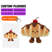 Almohada de Peluche Personalizada Súper Suave con Bordado de Panadería, Serie de Croissants y Tostadas Francesas, Juguete de Peluche Divertido con Forma de Comida para Niños