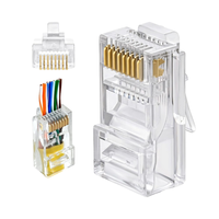 Linkwylan connecteurs réseau à prise modulaire CAT6 CAT5e Pass pour EZ RJ45 UTP 1.0-1.1mm trous d'épingle pour câble Ethernet PC pour l'alimentation