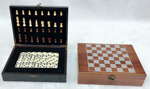 Jeu de jetons de <span class=keywords><strong>poker</strong></span> 4 en 1 Boîte en bois Échiquier en bois damier multiple avec jeu de jetons de <span class=keywords><strong>poker</strong></span> - Product Image 5