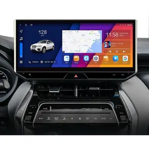 Pemutar dvd mobil QLED 128 inci ram 6gb rom 12.3 gb, pemutar dvd mobil nirkabel untuk Toyota Harrier Venza 2021-2022