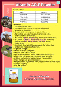 Vitboo Customization Vitamin AD3E Powder aide à maintenir des performances de santé et une fertilité optimales avec de la vitamine C pour la volaille - Product Image 3