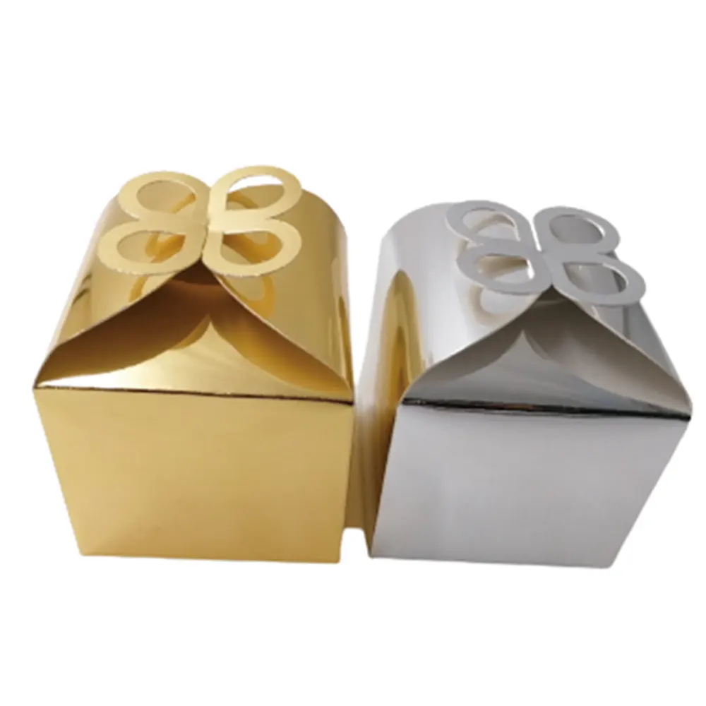 Gold paper cookie packaging box custom decoration gift box for candy packaging