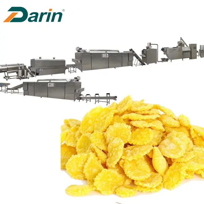 Corn Flakes Breakfast Cereals Processing Production Line Crispy Maize Chocos Making Machine