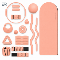 Kit de Pilates Estético para Mujer, Gimnasio en Casa con Bandas de Resistencia de Colores Suaves y Pesas para Tobillos