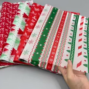 Papier d'emballage en gros personnalisé avec logo imprimé, motif floral, imperméable, pour Noël, en pâte de cellulose enduite de cire d'un seul côté - Product Image 1