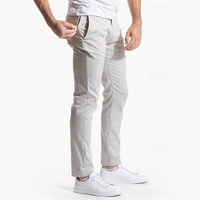 Pantalon chino en coton stretch doux coupe ajustée personnalisée, pantalon décontracté de haute qualité, pantalon formel avec poches zippées