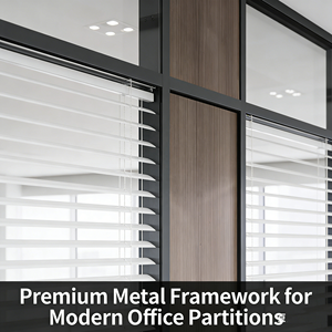 Cloison insonorisée simple SZMK 2026, cloison amovible commerciale, cloison à <span class=keywords><strong>cadre</strong></span> en aluminium pour la division des bureaux - Product Image 6