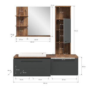 Design tedesco modello X2QF3B01 mobile da bagno con lavello - Product Image 3