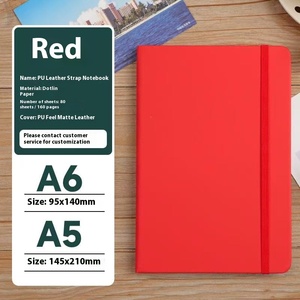 Carnet A6 personnalisable en cuir PU, couverture rigide, petit format, journal en cuir PU pas cher, agenda professionnel pour fournitures scolaires - Product Image 4
