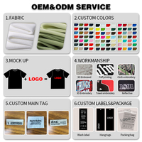 Kaos Oblong Rajut Katun Murni 300 Gram Custom Grosir, Hitam Vintage Washed Retro War Figure Solid Ramah Lingkungan, Model Longgar