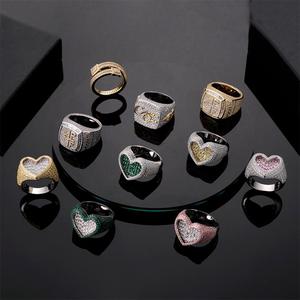 <strong>Fashion</strong> Rings <strong>Silver</strong> Heart Shape Bagguette 5A Zircon 925 <strong>Jewelry</strong> with 14K Gold Plated Ring Engagement Ring for Women - Product Image 1