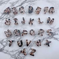 Accessoires de bijouterie perforés en fil d'acier, motif lettre Léopard, 6mm, pour lettres anglaises, matériel DIY, vente en gros, découpoir à biscuits fait main