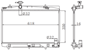 หม้อน้ำรถยนต์อลูมิเนียมอัลลอยระบายความร้อนเครื่องยนต์รถสำหรับ Toyota iOS 1.3L/1.5L 2014- 16400-0Y080 - Product Image 4