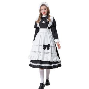 ชุดคอสเพลย์แขนยาวสไตล์อังกฤษสำหรับแม่บ้าน,เครื่องแต่งกายชุดพนักงานน่ารักชุดเครื่องแบบสีดำและสีขาวแบบคลาสสิกสไตล์บัตเลอร์อังกฤษ - Product Image 1