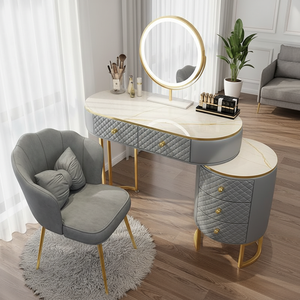 <span class=keywords><strong>Table</strong></span> de toilette avec tiroirs de rangement, coiffeuse en bois massif, style moderne, luxe léger, miroir, quincaillerie en acier inoxydable, meubles de chambre à coucher - Product Image 5