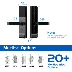 قفل باب ذكي إنتركوم خارجي ثلاثي الأبعاد بخاصية التعرف على الوجه والانترنت مزود بكاميرا واي فاي وقفل ببصمة الإصبع والبيانات