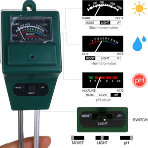 Testeur de sol 3-en-1 OEM pour la mesure de l'humidité, du pH et de la luminosité, pour l'entretien des plantes de jardin - Product Image 4