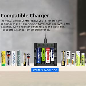 XTAR personalizzato Logo OEM L4 tipo-c 3 porte AAA 1.2/1.5 5v <span class=keywords><strong>2a</strong></span> veloce ricaricabile agli ioni di litio carica batterie ni-mh - Product Image 5