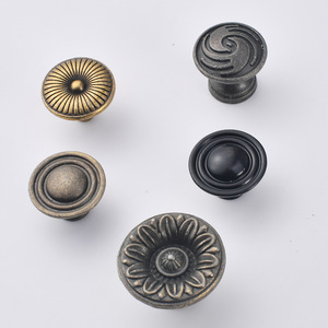 Antique Style Cabinet <b>Knobs</b> Zinc Alloy Round European Design Durable Furniture Handle - Product Image 1