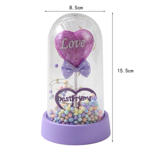 Nouvelle boîte cadeau créative en forme de cœur avec ballon rose, décoration florale éternelle pour la Saint-Valentin - Product Image 5