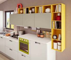 Gabinete de Cocina Moderno de Alta Gama Personalizado, Puerta de Acrílico, Estructura de Tablero de Melamina, Cajón Deslizante, Cesta de Cajón, Montaje en Pared, 5 Años - Product Image 2