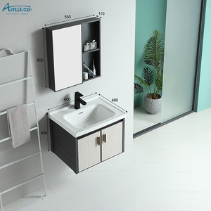Moderno Mueble <span class=keywords><strong>de</strong></span> Baño con Lavabo y <span class=keywords><strong>Espejo</strong></span>, Tocador <span class=keywords><strong>de</strong></span> Aluminio, Suministros para Gabinete <span class=keywords><strong>de</strong></span> Lavamanos para <span class=keywords><strong>Ducha</strong></span> - Product Image 4