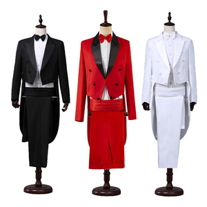 <span class=keywords><strong>Costume</strong></span> pour <span class=keywords><strong>homme</strong></span> avec queue-de-pie, style classique moderne, blanc <span class=keywords><strong>et</strong></span> <span class=keywords><strong>noir</strong></span>, style basique, veste de scène pour chanteur, magicien - Product Image 4