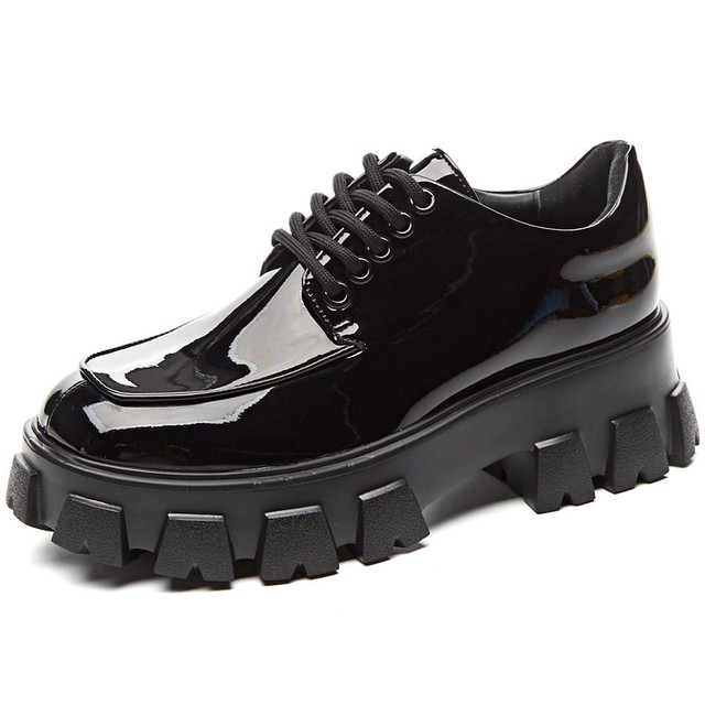 Custom Logo Patent Leather Platform Sneakers Height Increasing Women's Chunky Casual Women Shoes