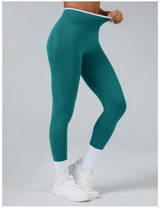 Mallas de gimnasio sin costuras para mujer con logotipo personalizado, pantalones de Yoga con glúteos fruncidos, mallas de entrenamiento Push up Tev, mallas sexis de cintura alta para mujer - Product Image 5