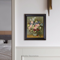 Peintures de paysages européens, fleurs, art mural vintage, cadre en bois, décoration murale de luxe pour mariage, toile, décoration intérieure