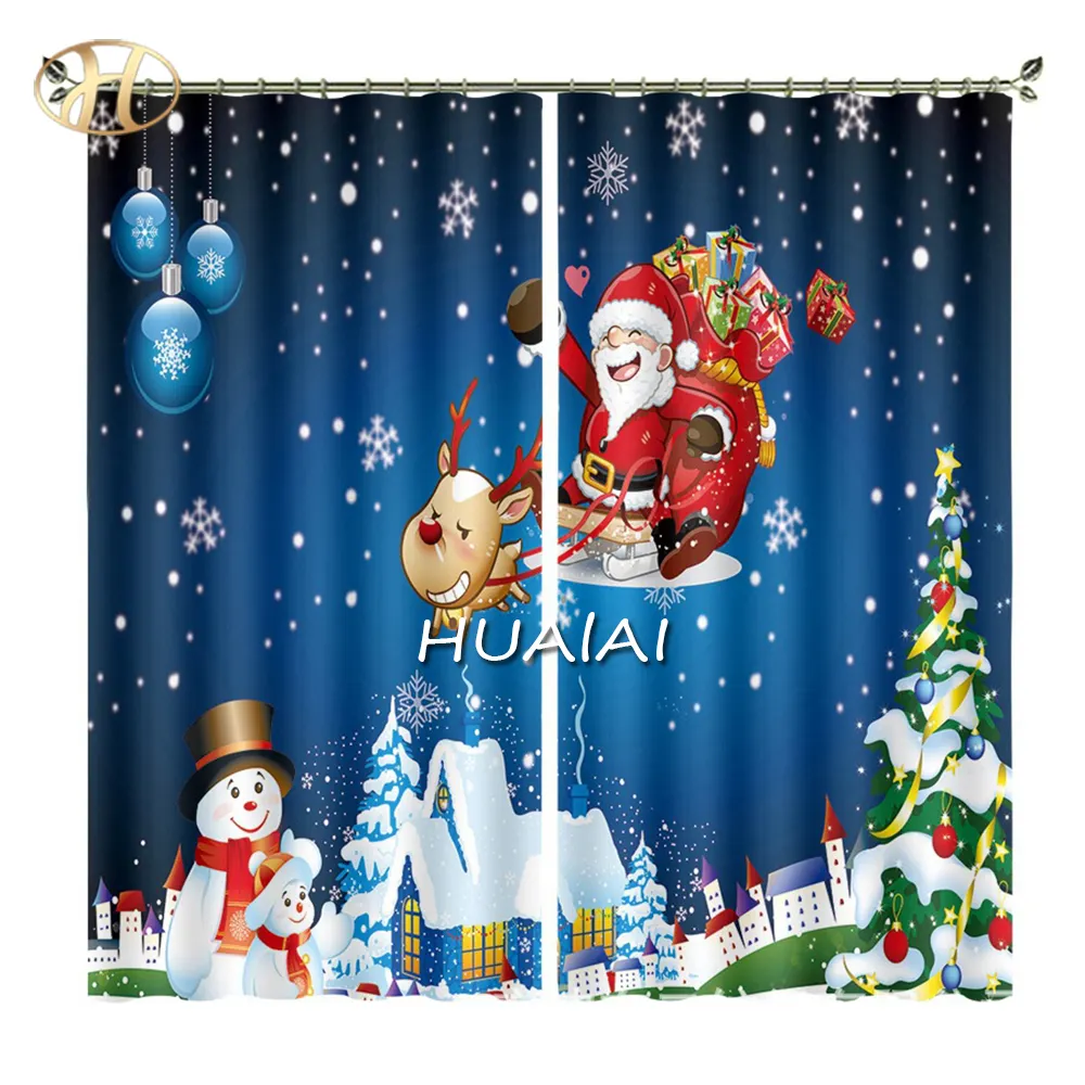 ZHEJIANG CHRISTMAS READY MADE DIGITAL PRINTED DESIGN WINDOW CURTAIN IMAGES FOR LIVING ROOM BED ROOM