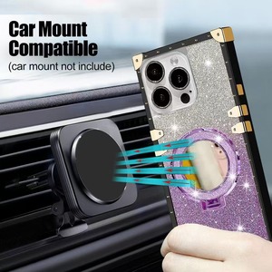 Diseño de lujo Gradient Bling Diamond Glitter Makeup Mirror Phone Case para iPhone 16 Pro Max para Samsung A15 A54 S25 ultra Case - Product Image 4