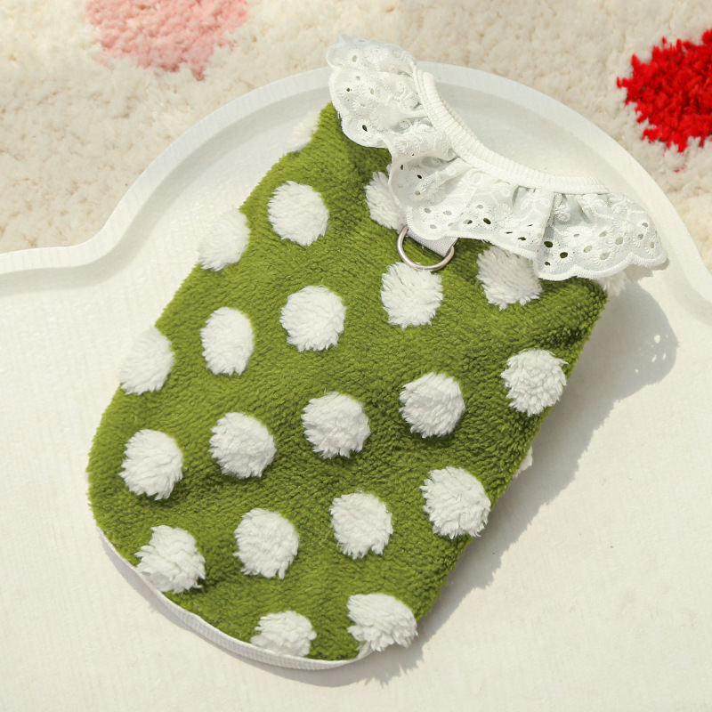 503 Dentelle à pois verts