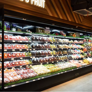 Refrigerador de Frutas Carrier de 3,8 Metros, Armário Refrigerado para Supermercado, Expositor Vertical de Vegetais - Product Image 1