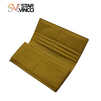 Dompet panjang multilapis modis desain kontras warna Vintage Dompet genggam untuk wanita terlaris
