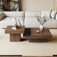 Table basse carrée en chêne minimaliste moderne, noyer italien, colorée, portable, meubles de salon