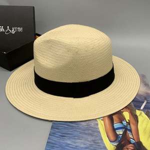 Paper <b>Straw</b> Wide Brim <b>Fedora</b> Hat High Quality Panama Hat Summer Women Men Sun Hat - Product Image 3