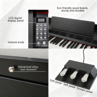 Beisite T-181 Portable Digital Piano Keyboard 88 Keys Professional Solid Wood Soundboard Touch-Sensitive Weighted Keys Case