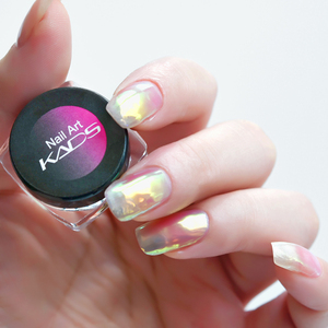 Poudre à ongles effet miroir chrome nude, pigment scintillant Aurora pour une manucure DIY brillante - Product Image 6