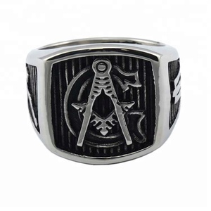 Europa y América, nuevo diseño <span class=keywords><strong>de</strong></span> moda <span class=keywords><strong>de</strong></span> acero inoxidable joyería Punk <span class=keywords><strong>Maestro</strong></span> masón sello masónico anillos <span class=keywords><strong>de</strong></span> dedo - Product Image 1