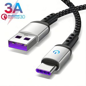 20V 3A Nylon Braided Usb <b>Cable</b> Type C Fast <b>Charging</b> Data <b>Cable</b> USB C Phone <b>Cable</b> with Light - Product Image 1