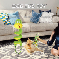 Jouet interactif pour chien, serpent en peluche couineur, résistant aux morsures, avec corde, pour l'entraînement des chiots et chiens de petite et moyenne taille