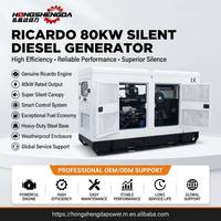 Générateur diesel silencieux Ricardo 80KW 100KW à faible bruit, 125KVA ATS, alternateur automatique en cuivre, triphasé, alimentation de secours industrielle